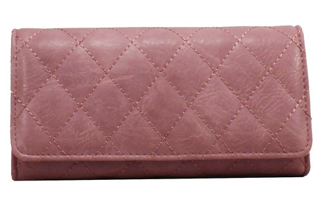 Πορτοφόλι με πολλές θήκες ροζ (526)