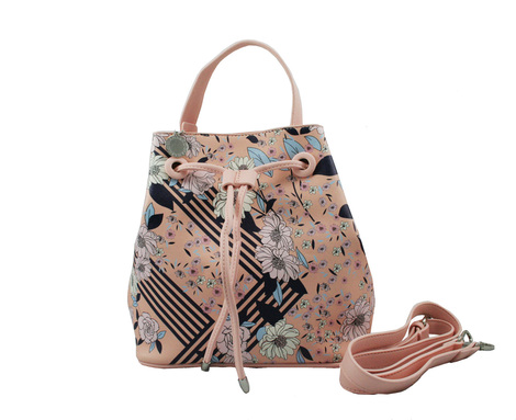 Τσάντα χιαστί πουγκί ροζ floral - Diana & CO (6117)