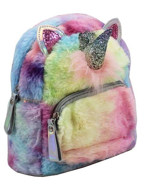 Τσάντα γουνάκι unicorn rainbow πολύχρωμο(822U)
