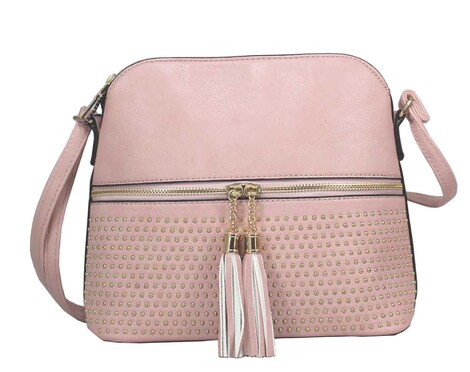 Τσάντα χιαστί dusty pink - ροζ (08803).