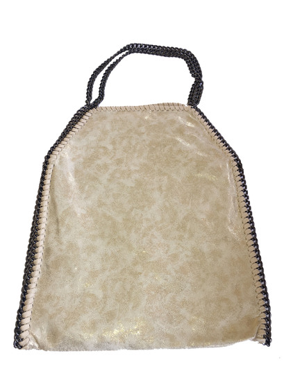 Τσάντα ώμου - χιαστί με αλυσίδες 'εκρού' (8815)