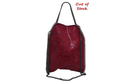 Τσάντα ώμου-χιαστί με αλυσίδες 'κόκκινη' (8815)