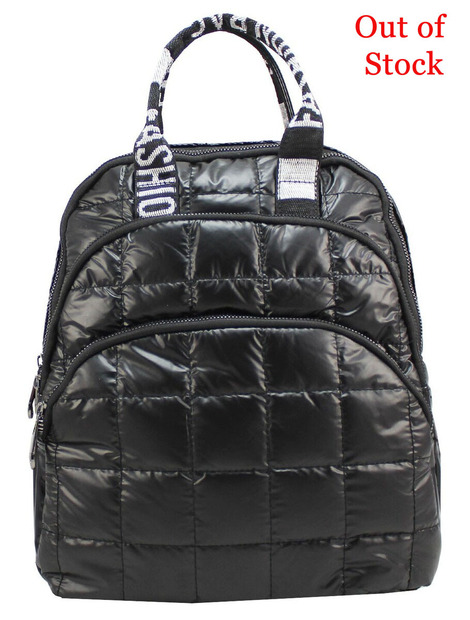 Τσάντα πλάτης backpack μαύρο μαλακό καπιτονέ (552)