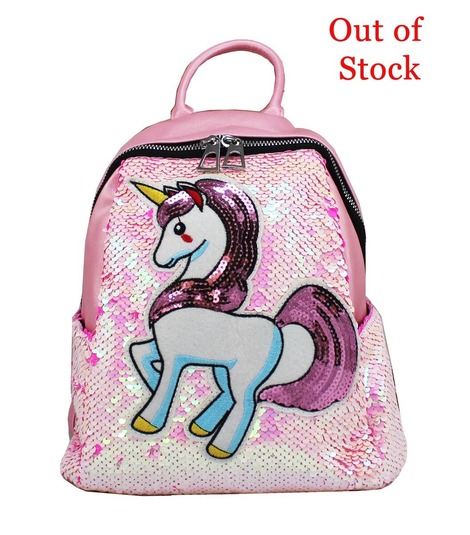 Τσάντα πλάτης παγέτες unicorm ροζ (102)