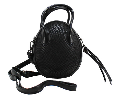 Τσάντα μαύρη οβάλ χιαστί-χειρός(554)