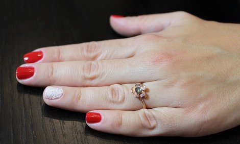 Ασημένιο χειροποίητο δαχτυλίδι επίχρυσο ροζ χρυσό (ΜΔ205)